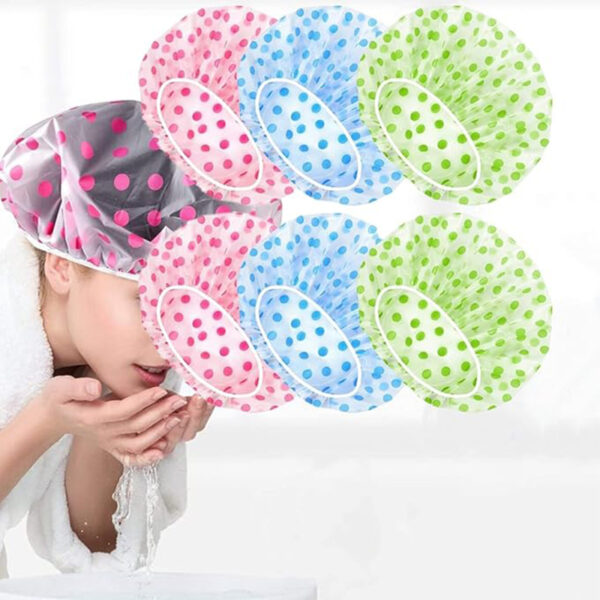6Pcs Bath Cap Waterproof Shower Hats Reusable Plastic Bath Caps